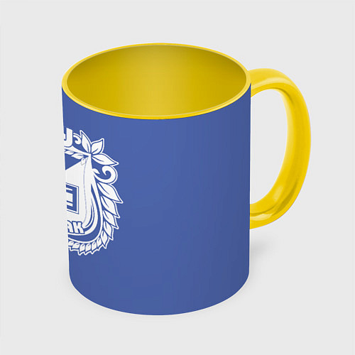 Кружка цветная Физфак МГУ / 3D-Белый + желтый – фото 1