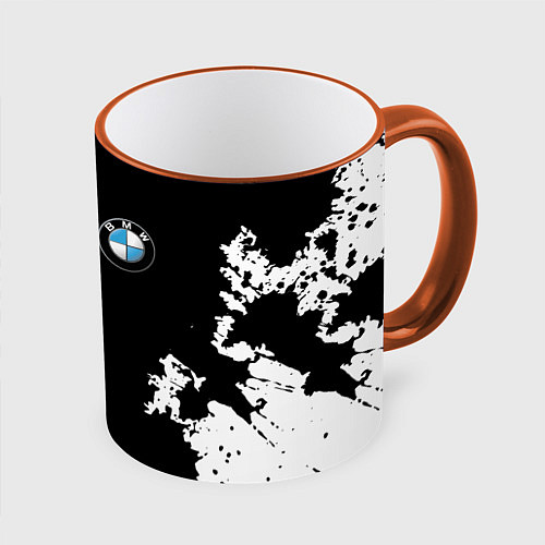 Кружка цветная BMW / 3D-Оранжевый кант – фото 1