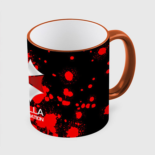 Кружка цветная UMBRELLA CORP / 3D-Оранжевый кант – фото 1