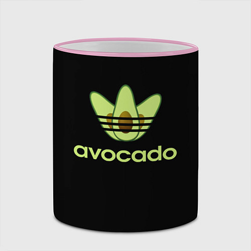 Кружка цветная Авокадо / 3D-Розовый кант – фото 2