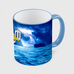 Кружка 3D ВМФ, цвет: 3D-небесно-голубой кант