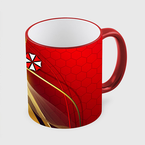 Кружка цветная UMBRELLA CORPORATION / 3D-Красный кант – фото 1