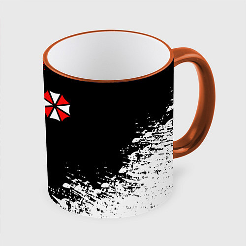 Кружка цветная UMBRELLA CORPORATION / 3D-Оранжевый кант – фото 1