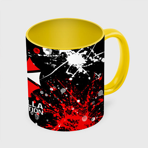 Кружка цветная UMBRELLA CORPORATION / 3D-Белый + желтый – фото 1