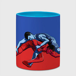 Кружка 3D Борьба, цвет: 3D-белый + небесно-голубой — фото 2