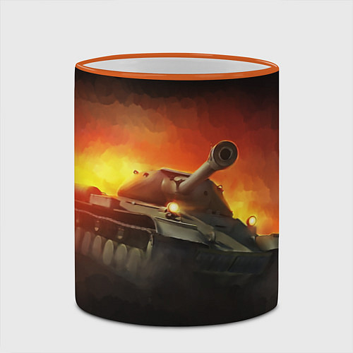 Кружка цветная Tank / 3D-Оранжевый кант – фото 2