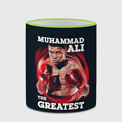 Кружка цветная Muhammad Ali / 3D-Светло-зеленый кант – фото 2