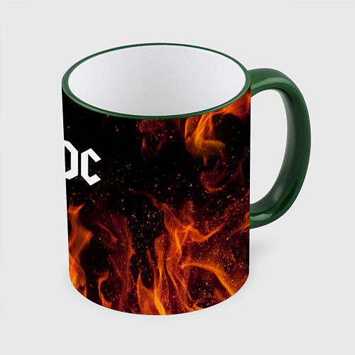 Кружка цветная AC DC / 3D-Зеленый кант – фото 1