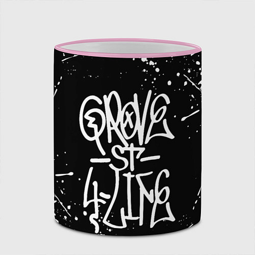 Кружка цветная GROVE STREET GTA / 3D-Розовый кант – фото 2