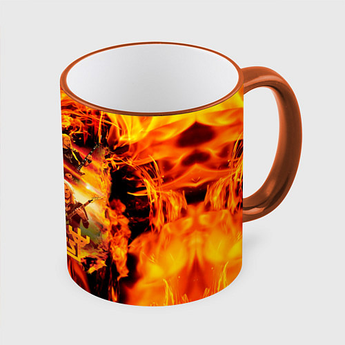 Кружка цветная Judas Priest / 3D-Оранжевый кант – фото 1