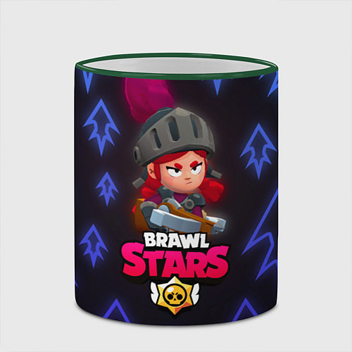 Кружка цветная Brawl Stars Shadow Knight Jassie / 3D-Зеленый кант – фото 2