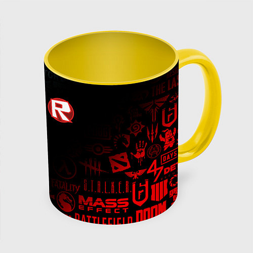 Кружка цветная ROBLOX / 3D-Белый + желтый – фото 1