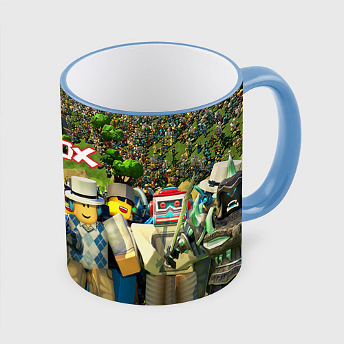 Кружка цветная ROBLOX / 3D-Небесно-голубой кант – фото 1