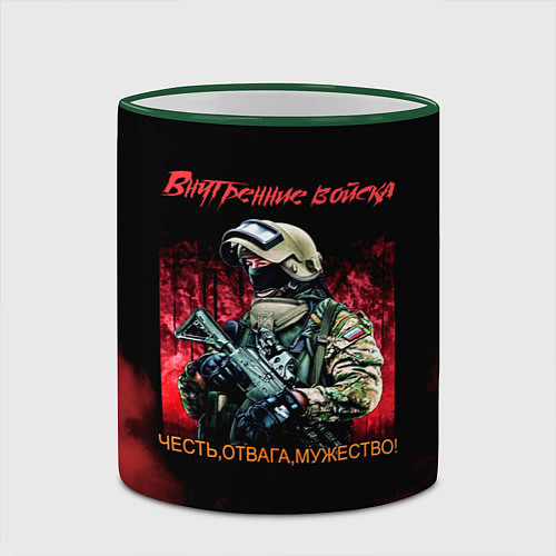 Кружка цветная Внутренние войска / 3D-Зеленый кант – фото 2