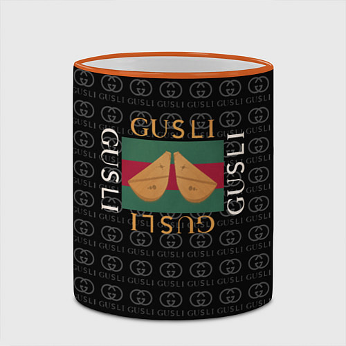 Кружка цветная GUSLI / 3D-Оранжевый кант – фото 2
