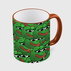 Кружка 3D Pepe The Frog, цвет: 3D-оранжевый кант