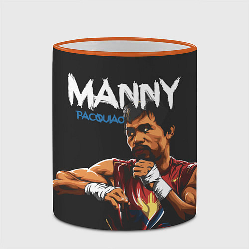 Кружка цветная Manny / 3D-Оранжевый кант – фото 2