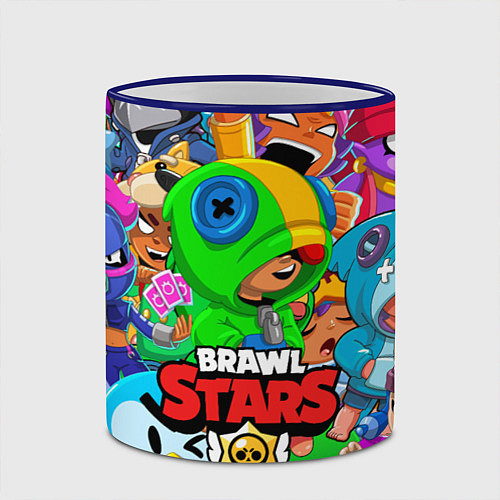 Кружка цветная BRAWL STARS LEON / 3D-Синий кант – фото 2