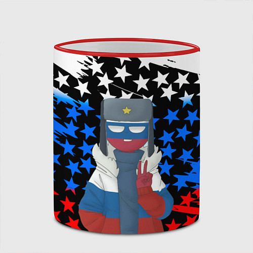 Кружка цветная CountryHumans / 3D-Красный кант – фото 2