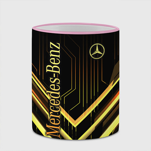 Кружка цветная Mercedes-Benz / 3D-Розовый кант – фото 2
