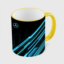 Кружка 3D Mercedes-Benz, цвет: 3D-желтый кант