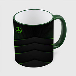 Кружка 3D Mercedes-Benz, цвет: 3D-зеленый кант
