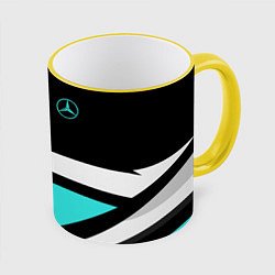 Кружка 3D Mercedes-Benz, цвет: 3D-желтый кант