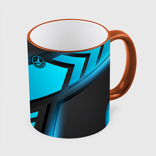 Кружка цветная Mercedes-Benz / 3D-Оранжевый кант – фото 1
