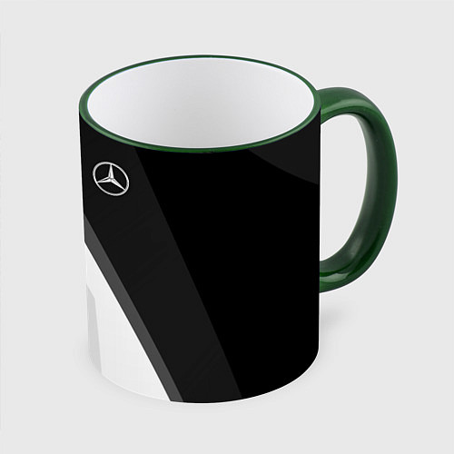 Кружка цветная Mercedes-Benz / 3D-Зеленый кант – фото 1