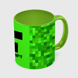 Кружка 3D MINECRAFT, цвет: 3D-белый + светло-зеленый