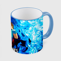 Кружка 3D MINECRAFT, цвет: 3D-небесно-голубой кант