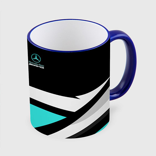 Кружка цветная Mercedes-AMG / 3D-Синий кант – фото 1