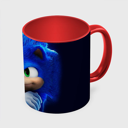 Кружка цветная SONIC / 3D-Белый + красный – фото 1