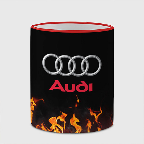 Кружка цветная AUDI / 3D-Красный кант – фото 2