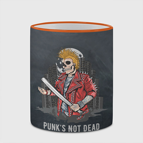 Кружка цветная Punk??s Not Dead / 3D-Оранжевый кант – фото 2