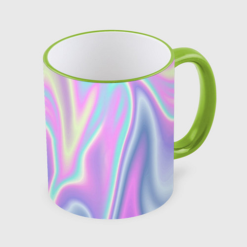 Кружка цветная Vaporwave / 3D-Светло-зеленый кант – фото 1