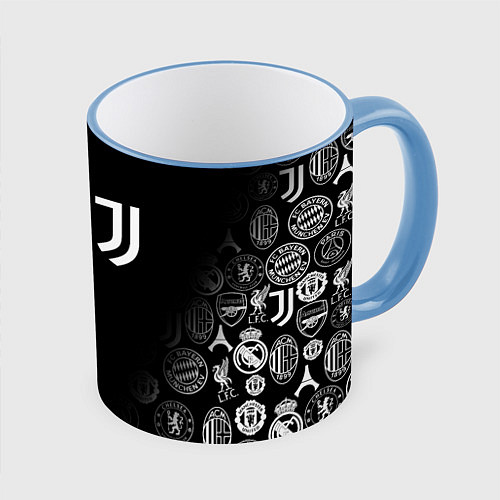 Кружка цветная JUVENTUS / 3D-Небесно-голубой кант – фото 1