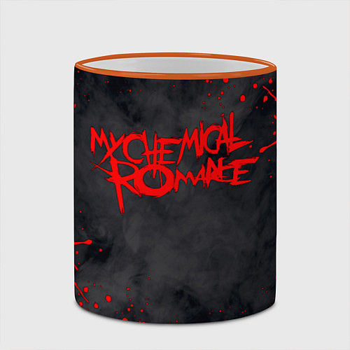 Кружка цветная My Chemical Romance / 3D-Оранжевый кант – фото 2
