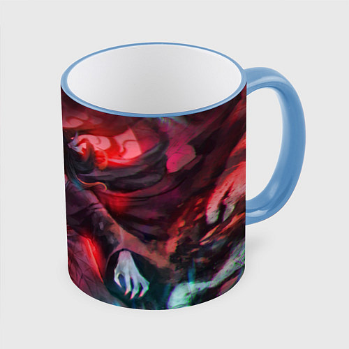 Кружка цветная KIMETSU NO YAIBA / 3D-Небесно-голубой кант – фото 1