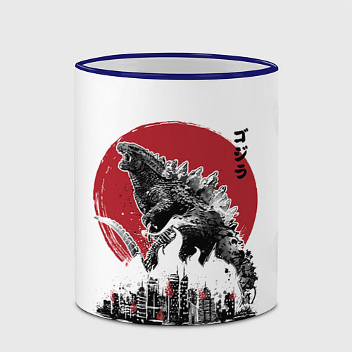 Кружка цветная GODZILLA / 3D-Синий кант – фото 2
