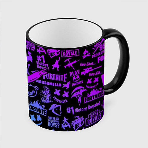 Кружка цветная FORTNITE X MARSHMELLO / 3D-Черный кант – фото 1