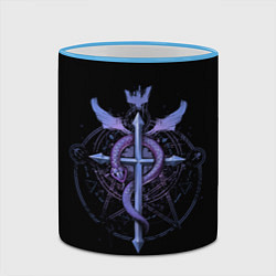 Кружка 3D Стальной алхимик, цвет: 3D-небесно-голубой кант — фото 2