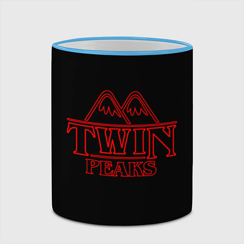 Кружка цветная Twin Peaks / 3D-Небесно-голубой кант – фото 2