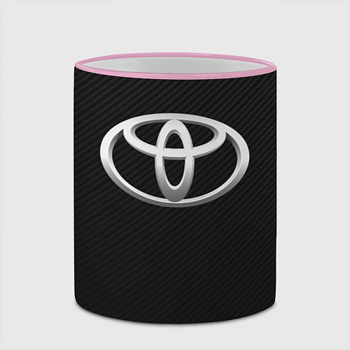 Кружка цветная Toyota carbon / 3D-Розовый кант – фото 2