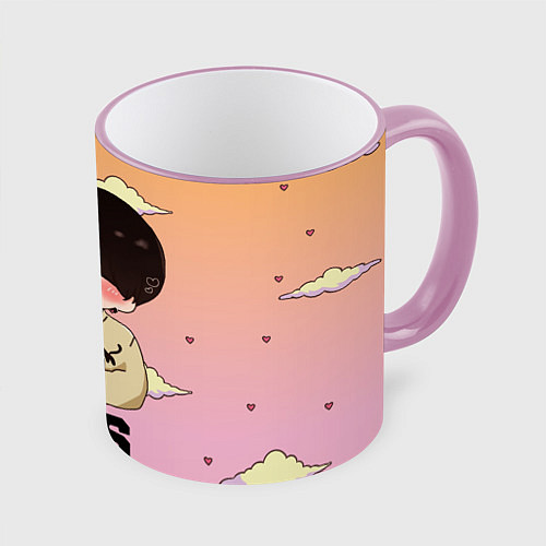 Кружка цветная BTS / 3D-Розовый кант – фото 1