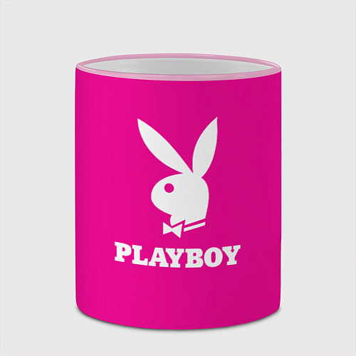 Кружка цветная PLAYBOY / 3D-Розовый кант – фото 2