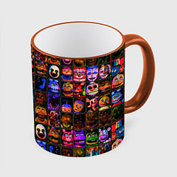 Кружка 3D Five Nights At Freddy's, цвет: 3D-оранжевый кант