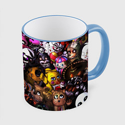 Кружка 3D Five Nights At Freddy's, цвет: 3D-небесно-голубой кант