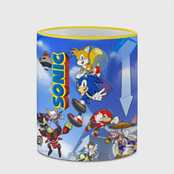Кружка 3D Sonic, цвет: 3D-желтый кант — фото 2