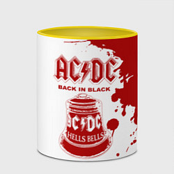 Кружка 3D ACDC Back in Black, цвет: 3D-белый + желтый — фото 2